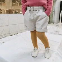 Новое поступление, кожаные шорты для девочек, осенне-зимние шорты для девочек 1-6 лет