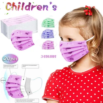 

Cartoon Cute Pattern Mouth Mask Children Breathable Baby 3-layer Disposable Mask Earloop Face Mask Spain Mascarillas #YL5