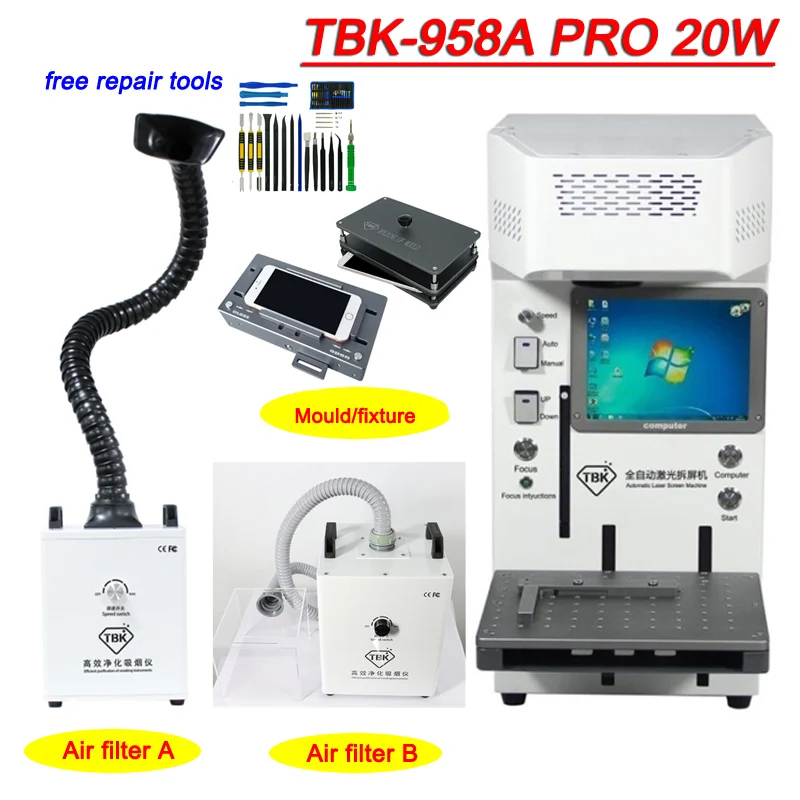 TBK 958A PRO автоматическая машина для лазерной гравировки логотипа 20 Вт iphone 8 11pro max
