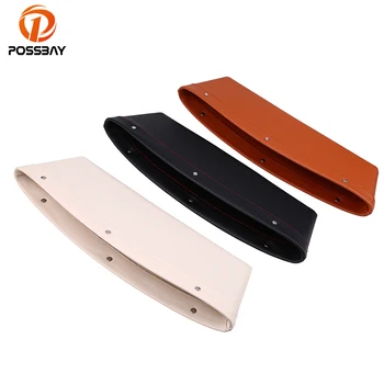 

POSSBAY Brown/Beige/Black PU Leather Car Seat Slit Catch Pocket Storage Box Organizer Seat Gap Holder Interior Replacement