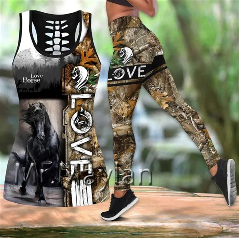 

Love Horse Camo Art 3d printing hollow tanktop women sexy vest girls fashion tank top clothes ropa mujer oversize drop ship W-22