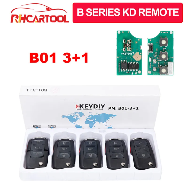 VDIAGTOOL Лидер продаж B01 3+ 1 кнопка B серии KD удаленный ключ для KD900 KD900+ KD200 URG200 KD X2 5 шт./лот - Количество кнопок: 5 pcs