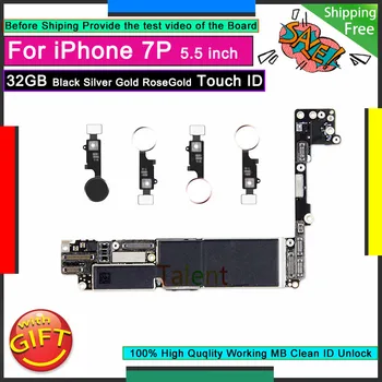 

For IPhone 7 Plus Motherboard 32GB Black Silver Gold RoseGold Touch ID Unlock Disassembly Mainboard Good Working Logic Board