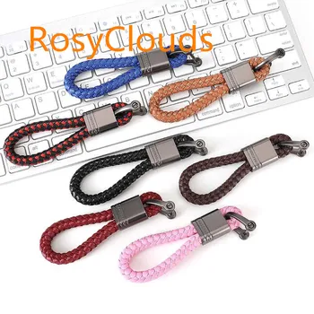 

Car Key Holder Key Rings Key Chain Hand Woven Horseshoe Buckle Keychain Car Keyring Gift Creative Auto Accessories