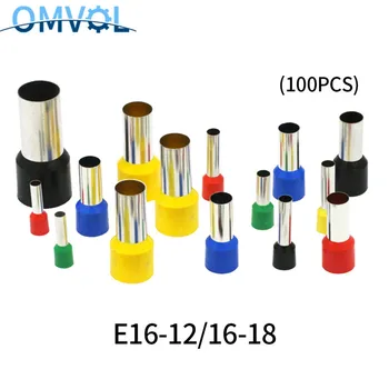 

100PCS/lot E16-12 E16-18 Insulated Ferrules Terminal 16.0MM2 Cable WireConnector Insulating Crimp Terminal Connect
