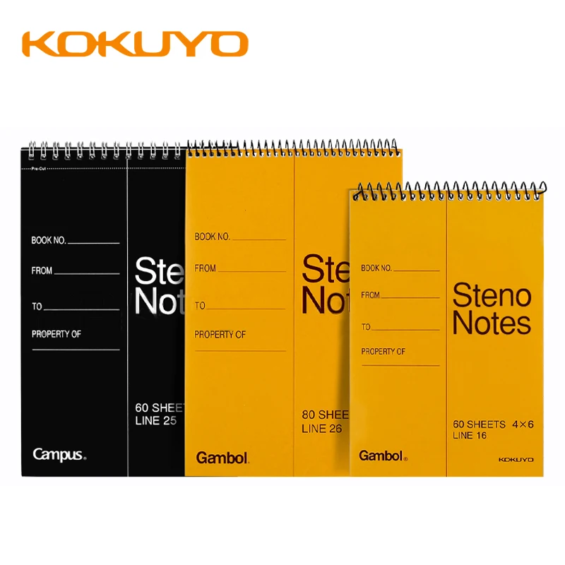 

3 books KOKUYO Notebook Gambol Watanabe Notepad A5/A6 Sub-column Shorthand Student Notepad Thickened Upturned Coil Book