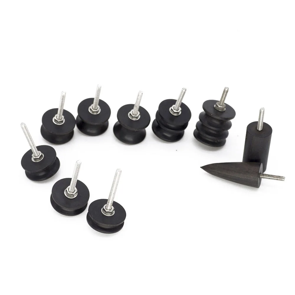 Baver Leather Craft Electric Bench Burnisher Polish Machine Set polishing Buffing Tool DIY - Цвет: Ebony griding head