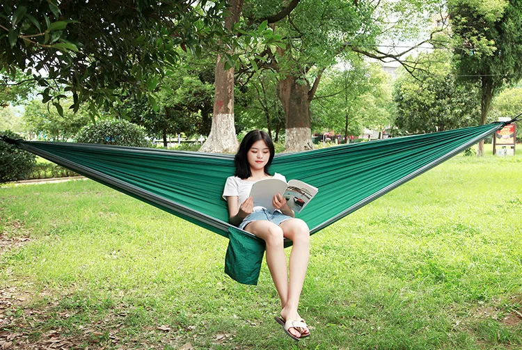 270x140cm Hammock Double Hammock Chair Outdoors Camping Portable Parachute Sleeping Garden Backyard Furniture Hanging Supplies aluminium outdoor furniture