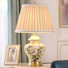 Lampe de chevet en céramique créative, livraison gratuite, lampe de chevet pour salon, Simple, moderne, confortable et romantique
