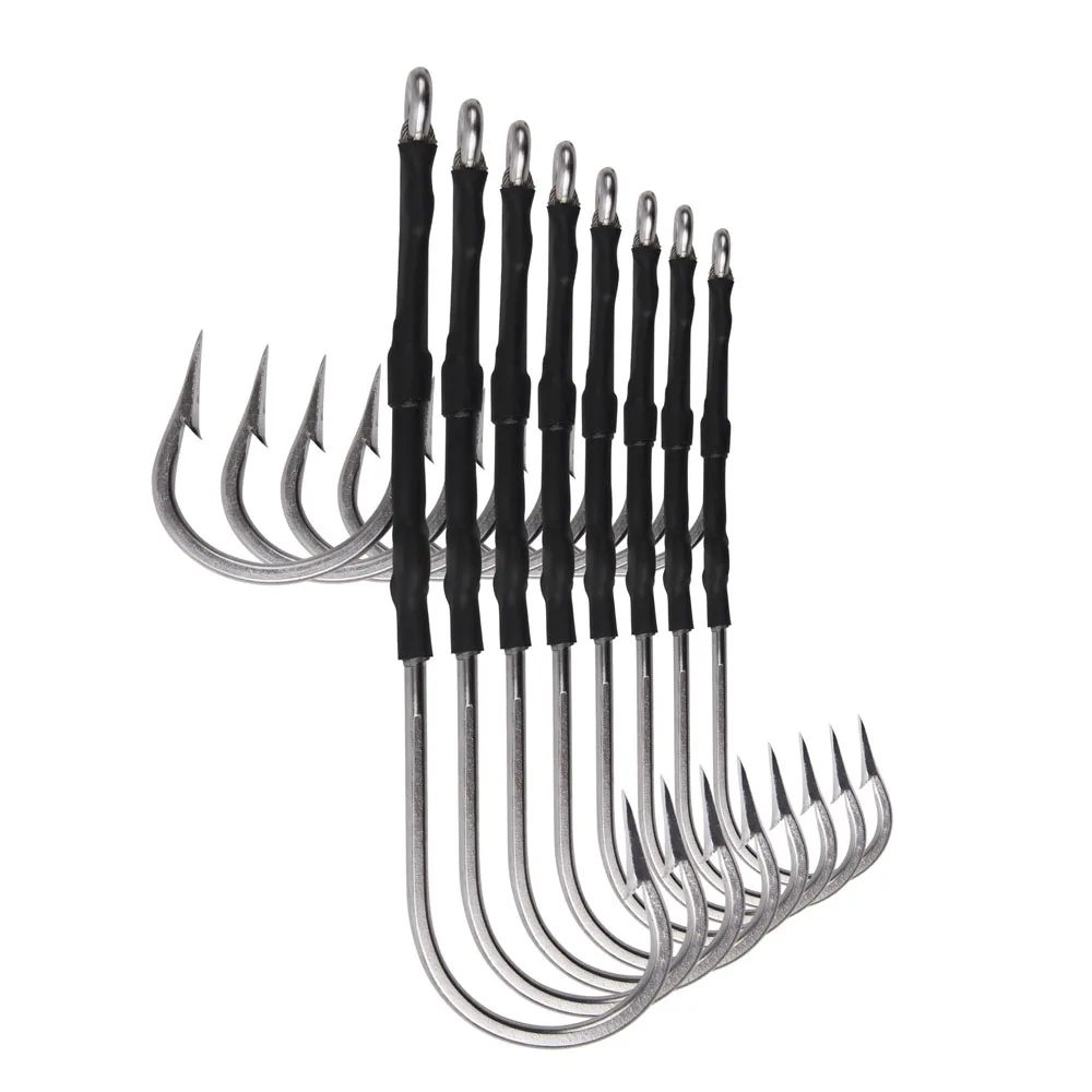 

1pcs 7691 Stainless Steel Double Assist Hooks Trolling Big Game Fishing Hooks Shark Hooks Strong Fishooks 6/0-13/0