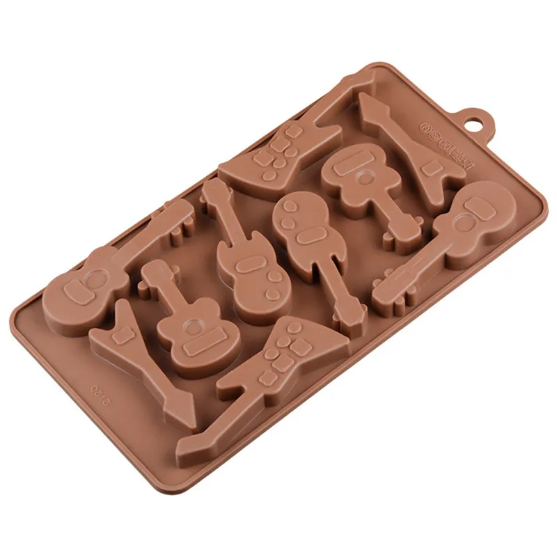 

New Arrival Bass Guitar Silicone Mold Fondant Cake Decorating Tools DIY Guitar Shape Soap Pudding Mold Cake Baking Tools 9011