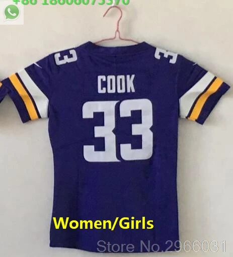 for women Миннесота,, качественная женская футболка 8 Sam Bradford 14 stefon diggs 19 adam thilen 22 Harrison Smith 33 Dalvin Cook - Цвет: for women