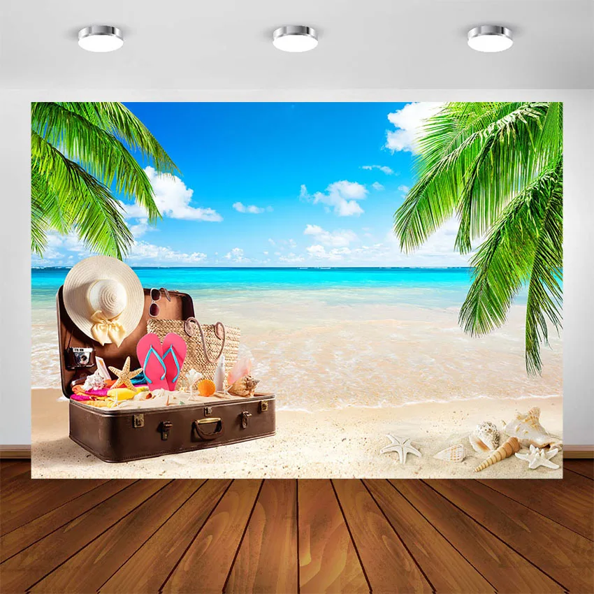 Tropical Beach and Sky Photography Backdrop