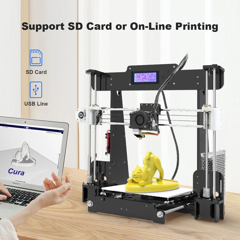 3D принтер Anet A8 Reprap Prusa i3 с двойным электродвигателем Z открытым исходным кодом