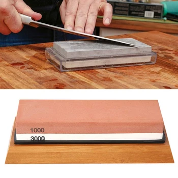 

White Corundum Sharpening Stone 1500/600 Grit Household Grindstone Kitchen Tools Double-Sided Grinder White Corundum Whetstone