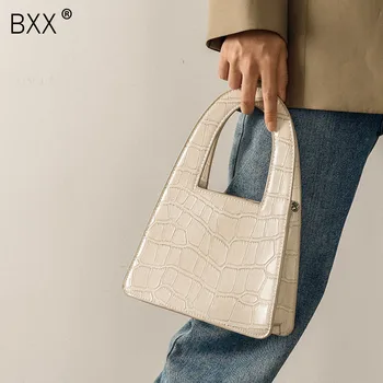 

[BXX] Crocodile Pattern PU Leather Bags For Women 2020 Solid Color Chain Shoulder Handbags Female Travel Crossbody Bag HN194