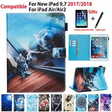 Чехол для Apple iPad 9," 6th 5th Generation A1893 A1954 Smart Cover для iPad Air 2 Funda корпус с рисунком животных