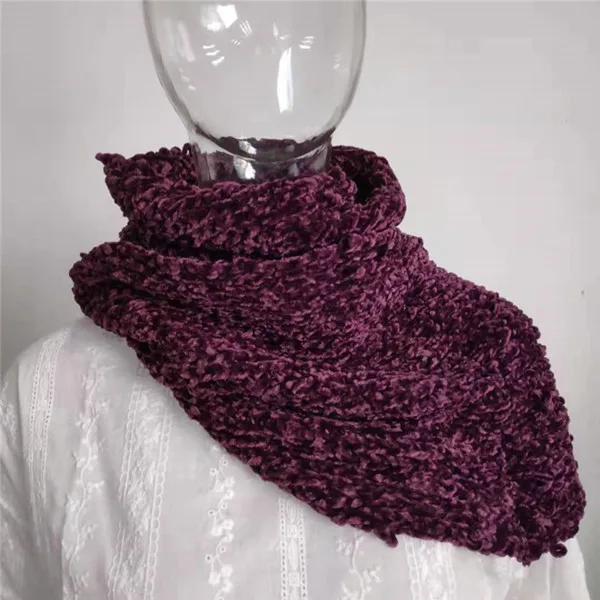 Фиолетовый RUGOD Elegant ladies soft scarf Fashion new winter Warm Neck Warmer Circle Snood for women Vintage purple Ring Scarves - Цвет: Фиолетовый