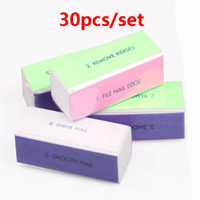 30pcs style 3 Профессиональный педикюр инструменты для ногтей cо шлифовальными буферными резцами, инструменты для маникюра, Нейл-арт ногтей файл полоски Красота шлифовальный буфер блока 30/40 шт - Цвет: 30pcs style 3
