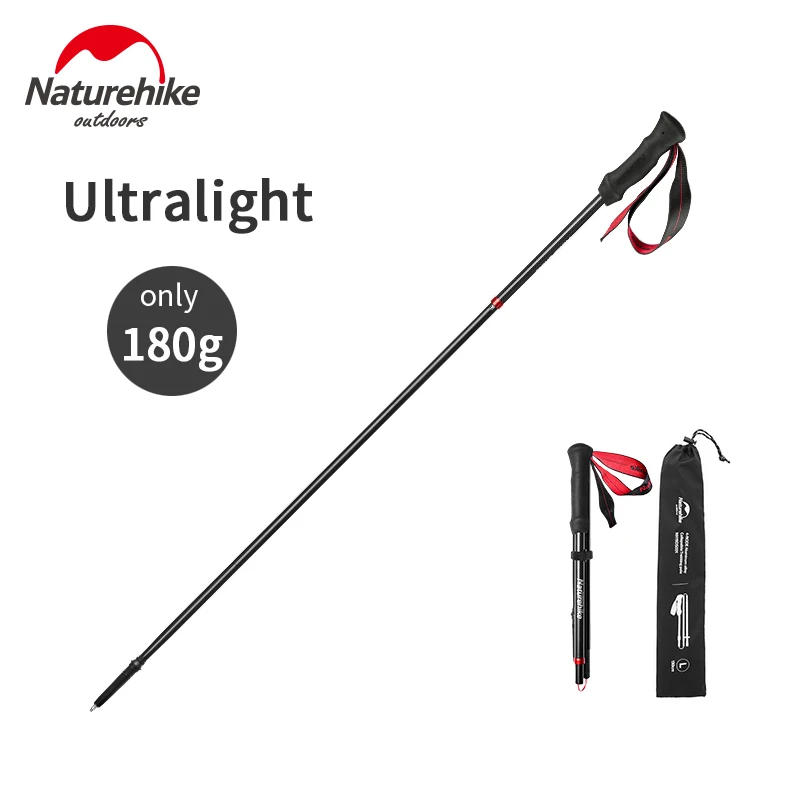 Naturehike 4-Section Folding Trekking Pole Ultralight Carbon Fiber Aluminum Alloy Walking Stick Hiking Climbing Equipment | Спорт и