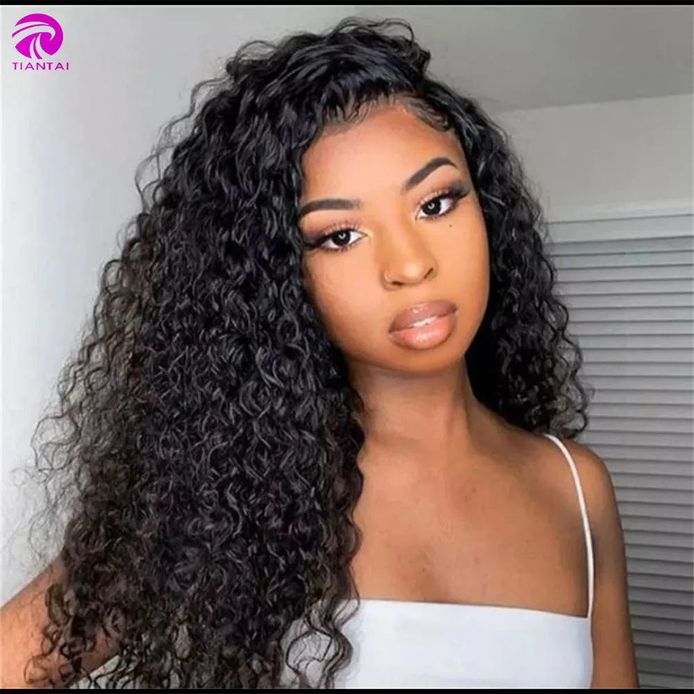 TIANTAI 4*4 Lace Closure Wig Hd Transparent Deep Wave Frontal Wig Human Hair Wigs for Black Women 150 Density Brazilian Wig Remy