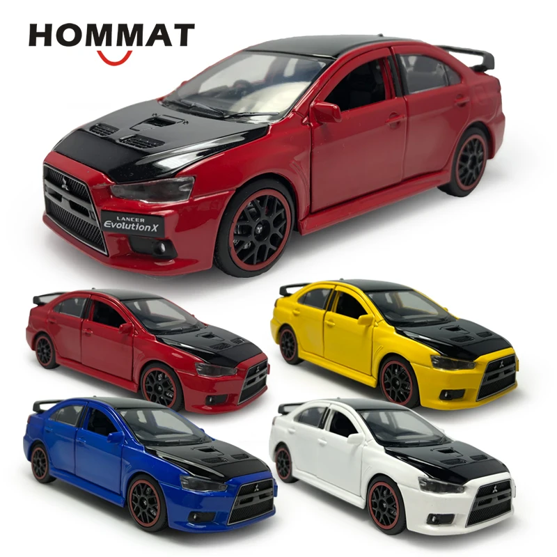 HOMMAT 1:32 весы Mitsubishi Lancer EVO X с черной крышей из сплава металла Diecasts & Toy автомобили