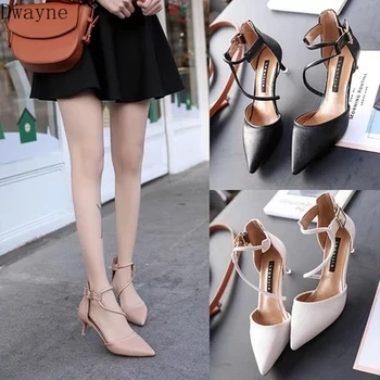 

Shoes female 2019 new stiletto heels Korean version of the wild pointed cross straps female baotou sandals -1