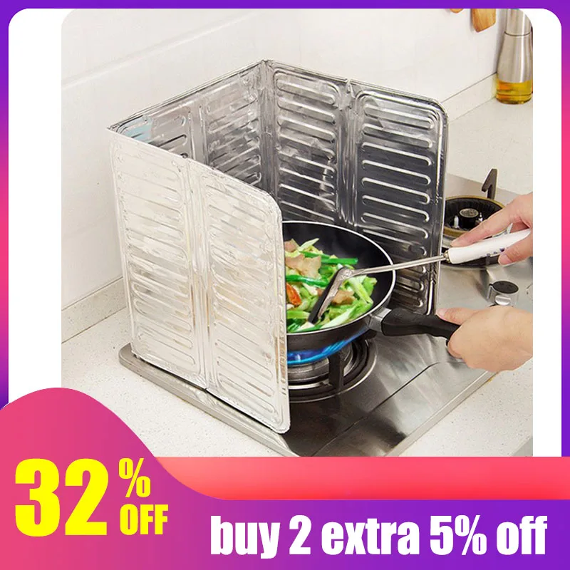 

1pc Anti Splatter Shield Guard Oil Divider Splash Proof Baffle Tool Kitchen Cooking Frying Pan Oil Splash Screen Cover Gas Stove