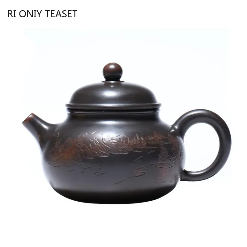 

200ml Tradition Yixing Purple Clay Teapots Raw Ore Handmade Tea Pot Home Beauty Kettle Chinese Zisha Tea Set Customized Gifts