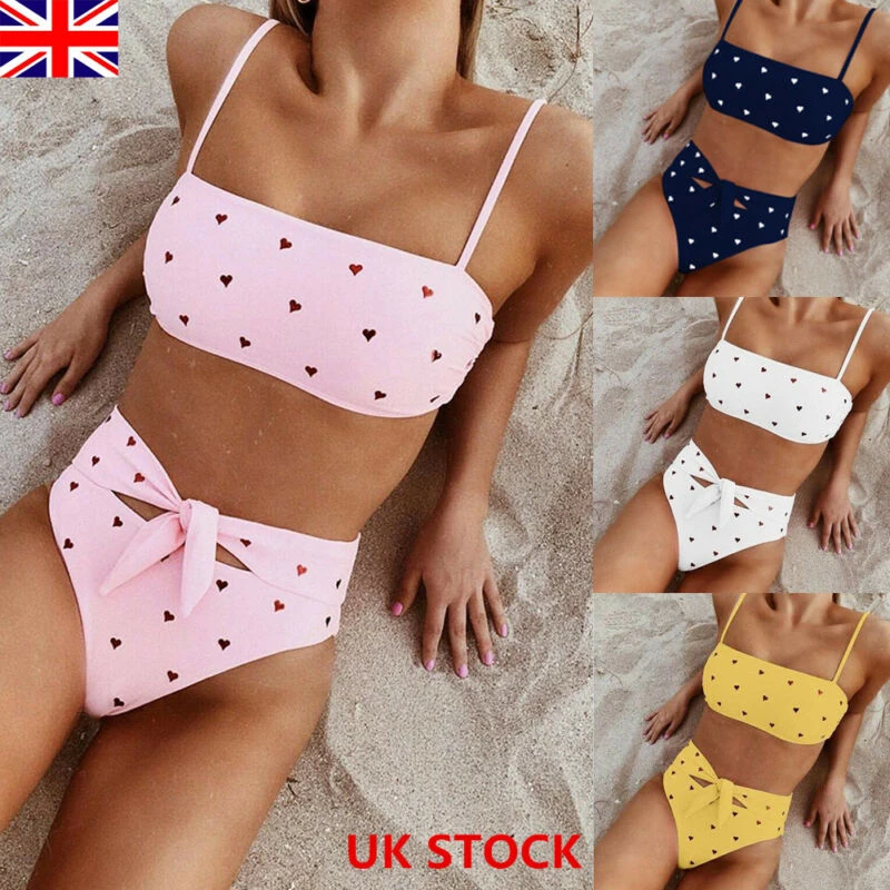 gat donker Bevatten UK 2020 Women Heart Shaped Style Girl High Waist Bikini Set Sexy Lady Push  up Swimsuit Bathing Suit Beach Swimwear White Yellow|Bikini Set| -  AliExpress
