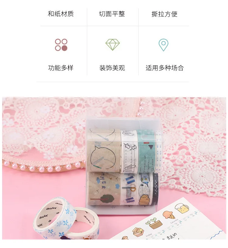 Set Eight Volume Washi Tape Joytop Literature And Art Life Hipster GIRL'S Hand Zhang Adhesive Paper Material Base