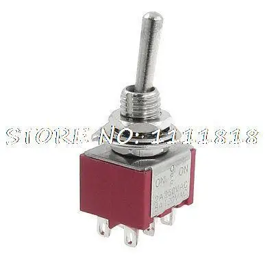 

AC 250V 2A 120V 5A ON/OFF/ON 2P2T DPDT 6 Pins Miniature Toggle Switch