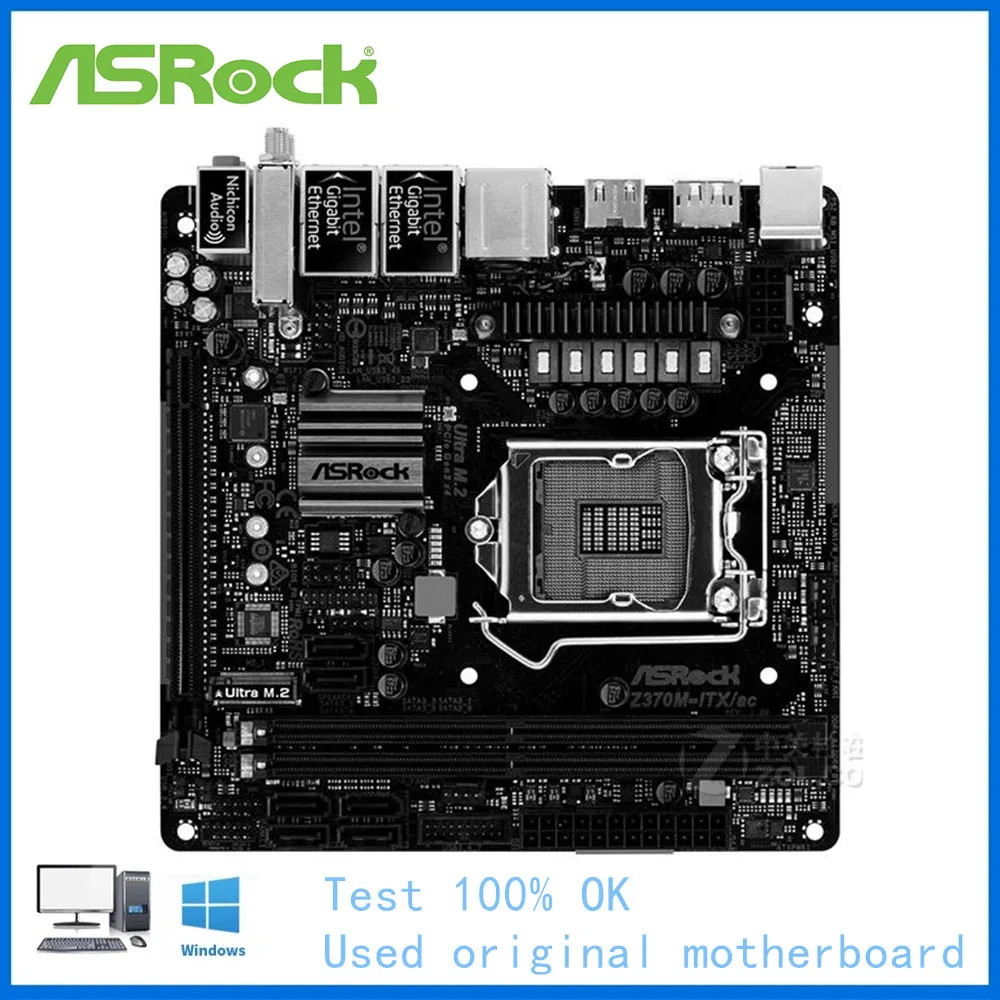 Z370M-Itx Per Scheda Madre Del Computer Asrock Z370M-Itx/Ac Lga 1151 Ddr4 Z370 Scheda Madre Desktop Usata Core I5 9600K I7 9700K Cpu