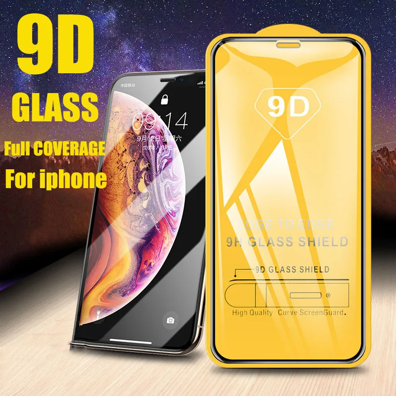 

9D Tempered Glass For iPhone 11 Pro MAX 7 8 plus 6 Screen Protector Cover For iPhone 6 6S plus X XR XS MAX Protective Glass Film