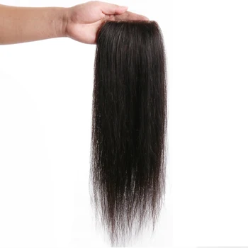 

PU Silk Base 4x4 Closure Pre Plucked Straight Remy Human Brazilian Hair Natural Color Non Lace invisible knots Ulily Fake Scalp