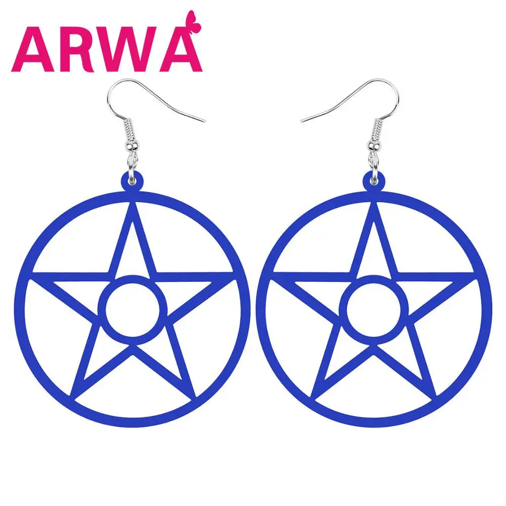Акриловые большие круглые ювелирные изделия ARWA полая пентаграмма звезда
