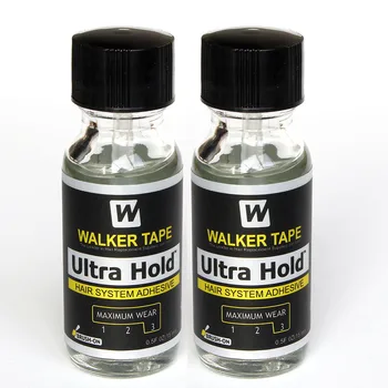 0.5 FLOZ 울트라 홀드 헤어 접착제, 브러시 온 레이스 가발, 클로저, 토피 소프트 본드 실리콘 접착제, 15ml