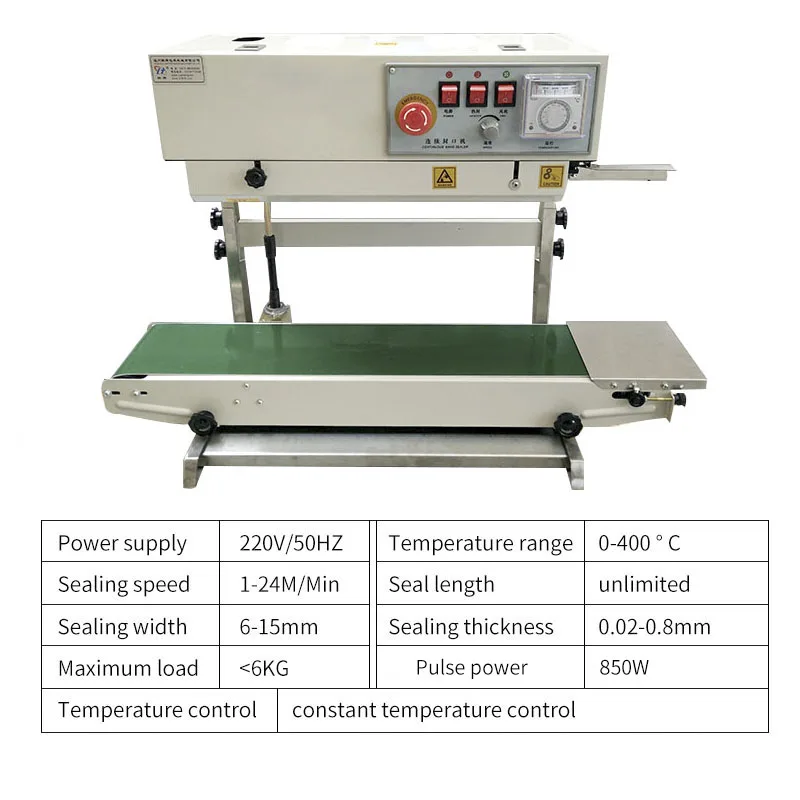 110V 220V 850W автоматическая вертикальная машина для запечатывания пластиковых пакетов с алюминиевой фольгой - Цвет: Серебристый серый
