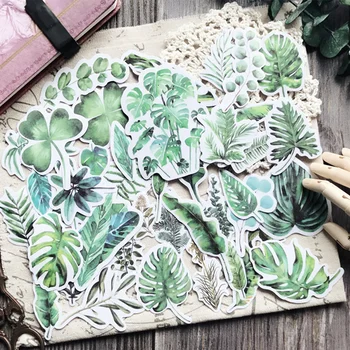 

56Pcs/Lot Vintage Plants Large Leaves Vellum Sticker DIY Craft Scrapbooking Album Junk Journal Planner Decorative Stickers