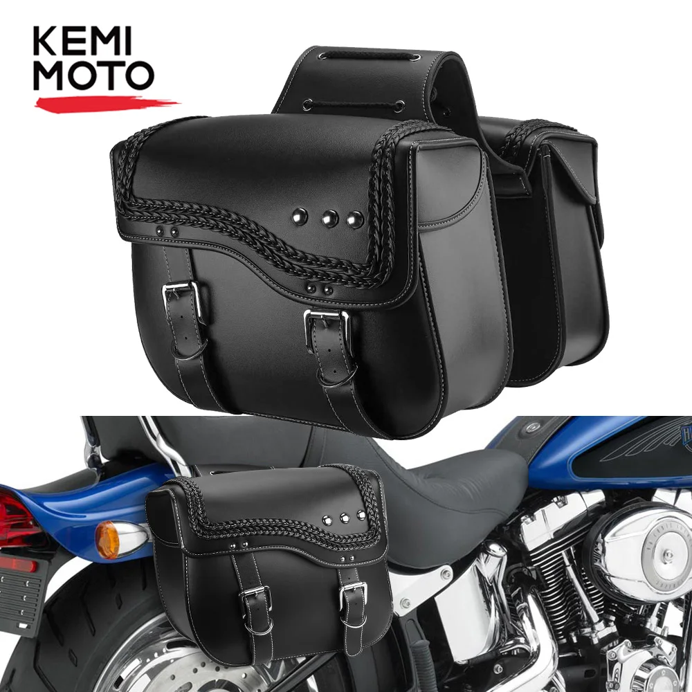Motorcycle Saddlebag Waterproof Tool Bag Travel Bags Pu Leather