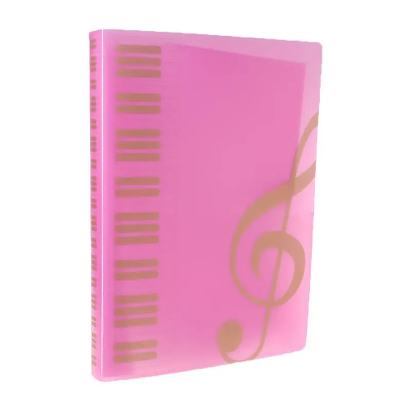 40 страниц A4 размер фортепиано Музыкальная оценка лист документ файл папка хранения Организатор - Цвет: Розовый
