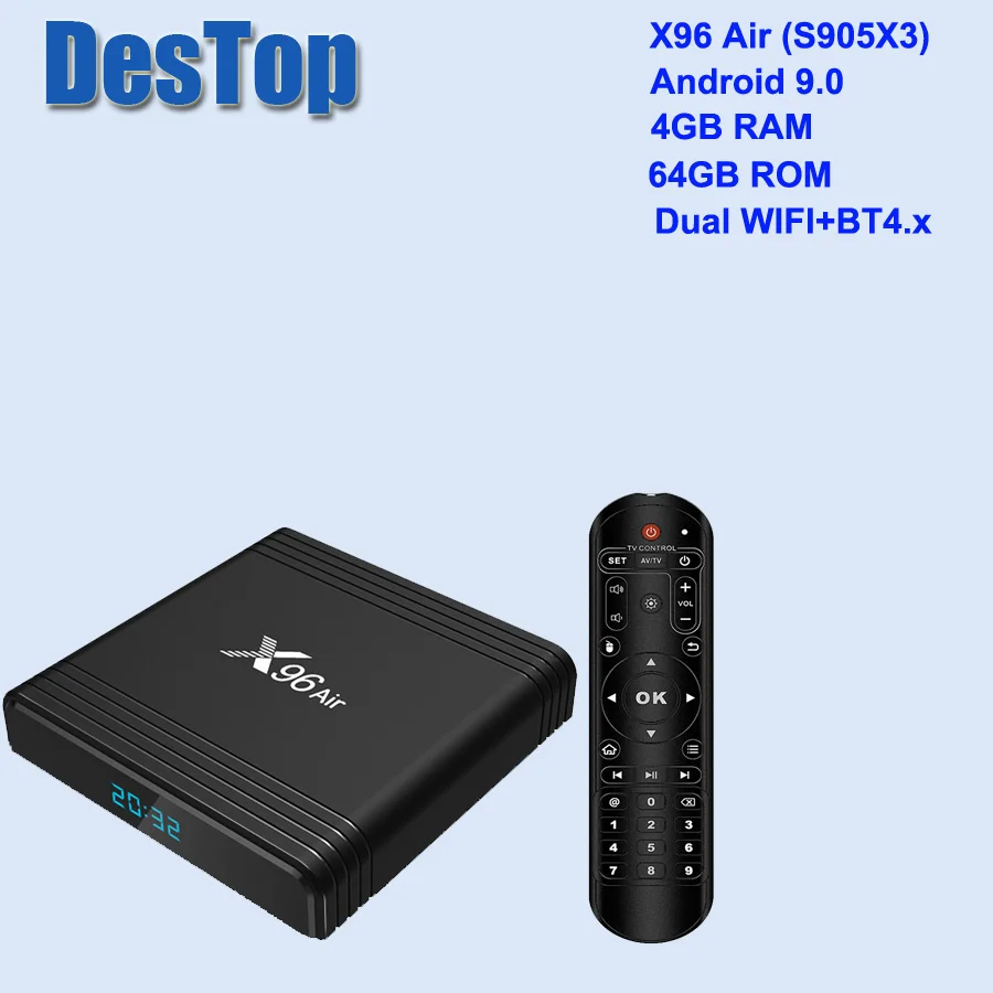 4GB 64GB X96 Air Smart tv Box Android 9,0 Amlogic S905X3 4 ГБ 32 ГБ 64 Гб 4K 8K 24 кадров в секунду Мини Android Box Netflix X96Air телеприставка 5 шт./лот - Цвет: 4GB 64GB