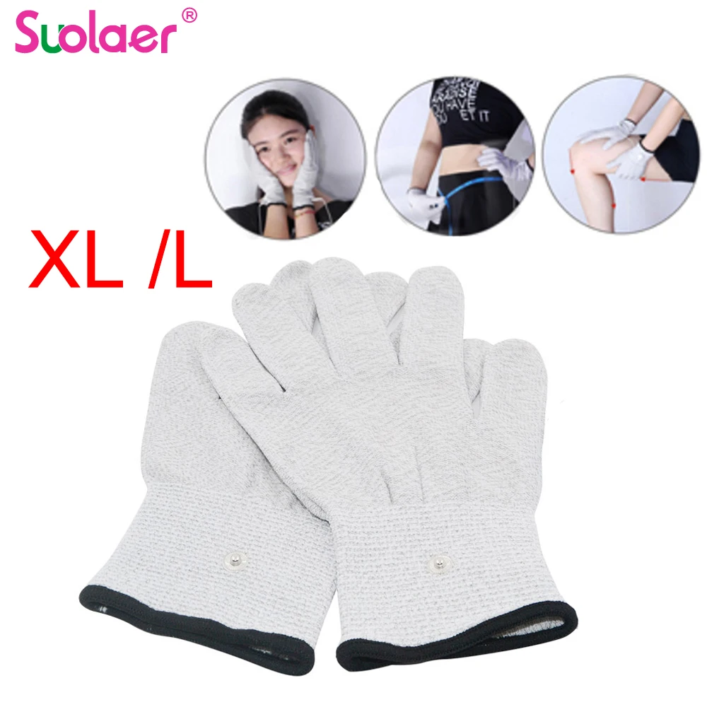 Fiber Conductive Massage Gloves Electro Shock Gloves With Wire For