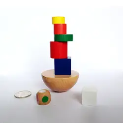 8 шт./компл. детские деревянные геометрический баланс блоки Монтессори игра Развивающие игрушки для детей Сумки-холсты обучения подарки