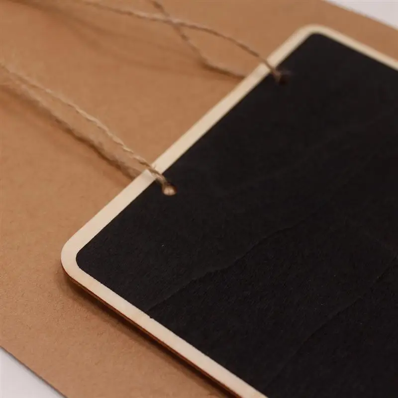 4PCS Mini Chalkboards Rectangular Hanging Blackboard Double Sided Chalkboard Wedding Party Table Number Place Tag Message Board