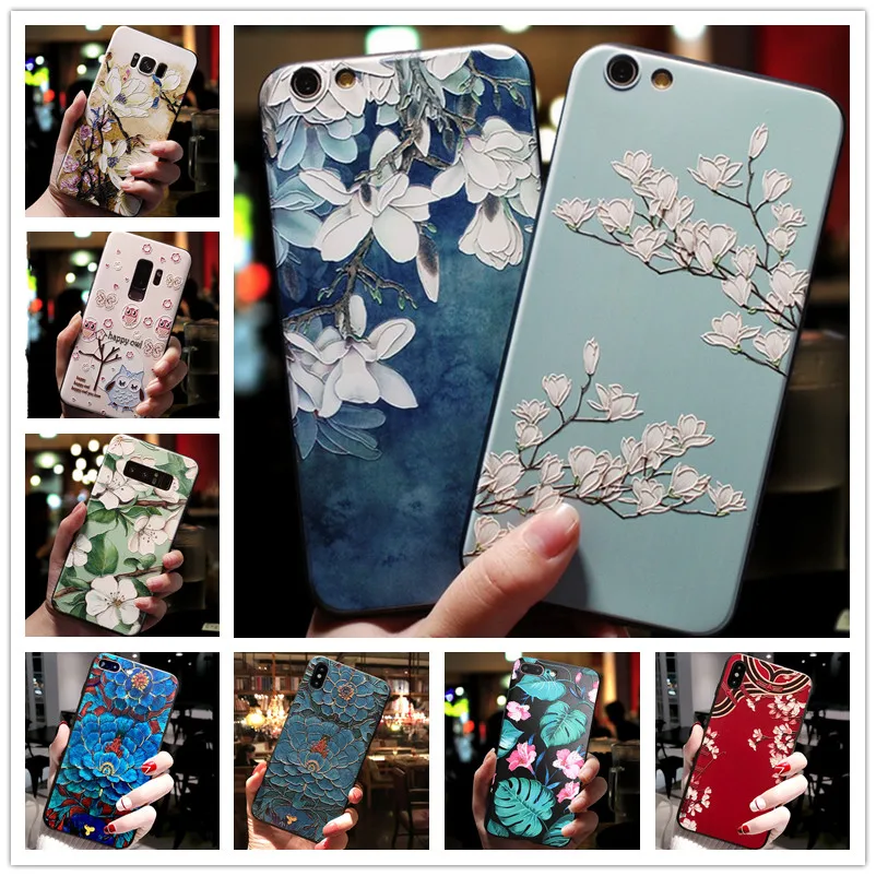 

For VIVO X21 Case 3D Flower Emboss Silicone Phone Cases For VIVO X21 UD X23 V5 Y67 Y66 V7 Y75 Y79 V7 Plus X9 Plus Cover Soft