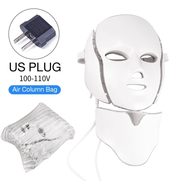 VIP 7 цветов без коробки светодиодный маска для лица - Цвет: US Plug nobox