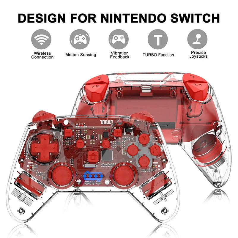 Беспроводной геймпад Bluetooth консоль для контроллера Nintendo Switch Pro 600 мАч 6 осевой
