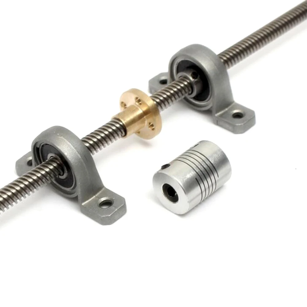 H174133b75d534d2196fc61c8c1a79c10L 3D Printer Guide Rail Sets T8 Lead Screw + Linear Shaft 8mm + KP08 SK8 SC8UU+ Nut Housing + 1PC Coupling + 17HS2408 Step Motor Mallzona
