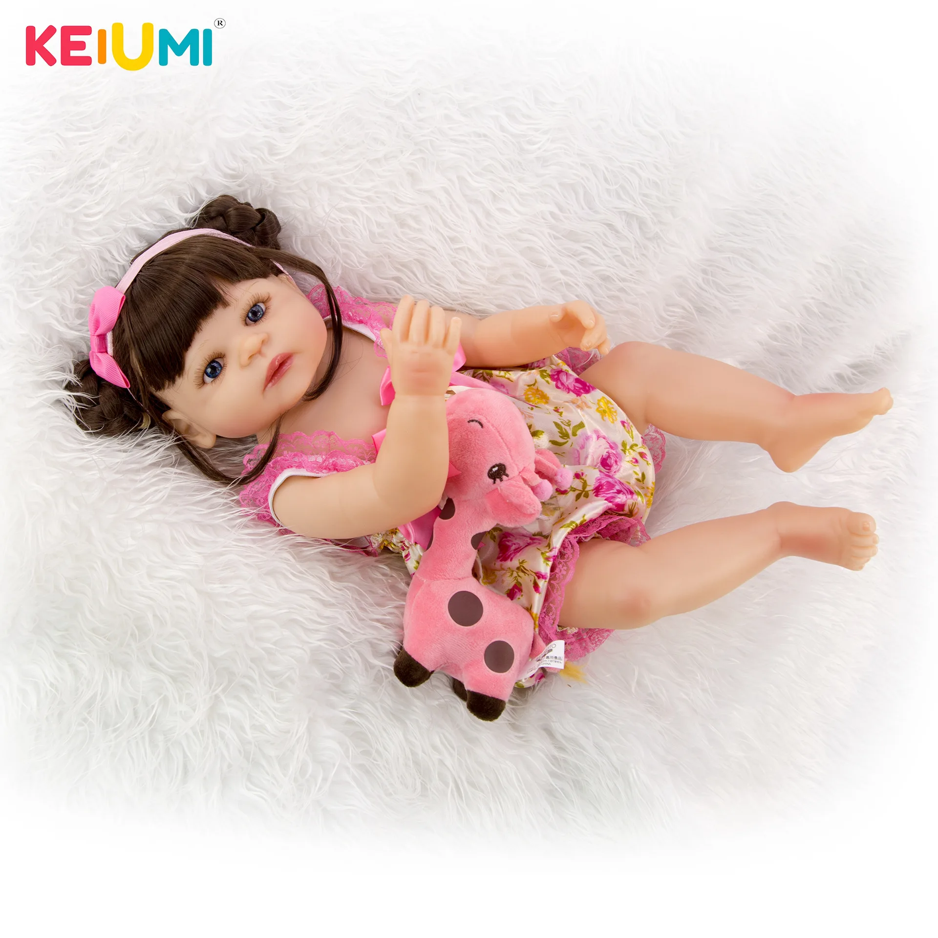  Keiumi 22-Inch All Silica Gel Reborn Baby Doll Reborn Baby GIRL'S Model Infant Safe Non-toxic